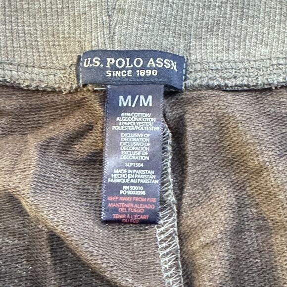 NWT US Polo Assn Womens Sz M Charcoal French Terry Sweatpants Slash Pockets - Picture 11 of 13